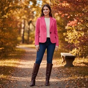 Talbots Hot Pink Corduroy Blazer Size 2